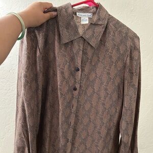 Vintage Anna And Frank Brown Silk Blouse